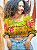 BLUSA PRINCESA - LÍDIA - BOHO - COR PREDOMINANTE- VERDE -VISCOSE PRÉ LAVADO - Imagem 1