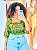 BLUSA PRINCESA - LÍDIA - BOHO - COR PREDOMINANTE- VERDE E LARANJA -VISCOSE PRÉ LAVADO - Imagem 1