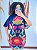 VESTIDO GOLINHA- BOHO -AZUL -VISCOSE PRÉ LAVADO - Imagem 2