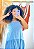 VESTIDO BATINHA - PRIMAVERA VERÃO -AZUL -VISCOSE PRÉ LAVADO ,GRAMADURA 140 - Imagem 6