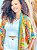 KIMONO  - SOL DE VERÃO-LARANJA - VISCOSE PRÉ LAVADO - Imagem 2