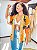 KIMONO  - FLOR DE OUTONO-AMARELO - VISCOSE PRÉ LAVADO - Imagem 1
