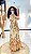 VESTIDO ANA - MANGA PRINCESA - LONGO- FLOR DE OUTONO- AMARELO- VISCOLINHO - Imagem 2