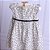 Vestido Bebê Raminhos Cru Azul Marinho Meia Malha 100% Algodão - Imagem 3