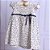 Vestido Bebê Raminhos Cru Azul Marinho Meia Malha 100% Algodão - Imagem 2