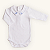 Body Bebê Menino Gola Bordada Manga Longa Branco Suedine 100% Algodão - Imagem 1