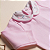 Body Bebê Menina Gola Bordada Manga Longa Rosa Suedine 100% Algodão - Imagem 3