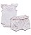 Conjunto Body e Shorts Bebê Flor Pois em Suedine Premium 100% Algodão - Imagem 12