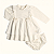 Vestido Bebê Batizado Off-White Meia Malha e Tricozinho Botão Strass - Imagem 1