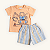 Conjunto 2 Peças Bebê Menino Trator Camiseta Meia Malha Short Tricoline - Imagem 1