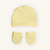 Kit Touca e Luvas Bebê Amarelo em Suedine Premium 100% Algodão - Imagem 1