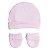 Kit Touca e Luvas Bebê Rosa em Suedine Premium 100% Algodão - Imagem 4