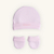 Kit Touca e Luvas Bebê Rosa em Suedine Premium 100% Algodão - Imagem 1