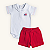 Conjunto Body Bebê com Short Trenzinho Suedine Premium 100% Algodão - Imagem 1