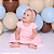 Vestido Bebê Tule Corações Rosa Meia Malha 100% Algodão - Imagem 5