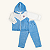 Conjunto Zíper Infantil Menino Cru e Azul Anil em Plush Premium - Imagem 1