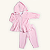 Conjunto 2 Peças Bebê Menina Capuz Estrelinhas Plush Premium Rosa - Imagem 1