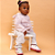 Conjunto Infantil Menina Girafa Rosa e Cinza Mescla em Moletom Premium - Imagem 4