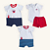 Kit Bebê Menino Verão 2 Romper Bebê e Conjunto Body e Short Suedine - Imagem 1