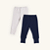 Kit Calça Bebê Azul Marinho e Branco Suedine Premium 100% Algodão 2 un - Imagem 1