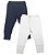 Kit Calça Bebê Azul Marinho e Branco Suedine Premium 100% Algodão 2 und - Imagem 1