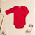 Kit Body Bebê Manga Longa Vermelho e Branco em Suedine 100%Algodão 2un - Imagem 2