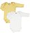 Kit Body Bebê Manga Longa Amarelo e Branco em Suedine 100% Algodão 2un - Imagem 6