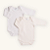 Kit Body Bebê Manga Longa Cru e Branco em Suedine 100% Algodão 2un - Imagem 1