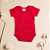 Kit Body Bebê Manga Curta Vermelho e Branco em Suedine 100%Algodão 2un - Imagem 2