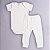 Conjunto Body e Calça Bebê Manga Curta Branco Suedine 100% Algodão - Imagem 1