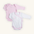 Kit Body Bebê Manga Longa Estrelas Rosa em Suedine 100% Algodão 2 und - Imagem 1
