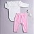 Conjunto Body e Calça Bebê em Suedine 100% Algodão com Calça em Plush - Imagem 1