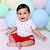 Conjunto Body Bebê em Cotton e Short Vermelho em Suedine 100% Algodão - Imagem 7