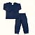Conjunto 2 Peças Infantil Manga Longa Calça Térmico UV 50 Azul Marinho - Imagem 1