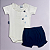 Conjunto Body e Short Bebê Borboletas Suedine 100% Algodão Premium - Imagem 1