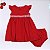 Vestido Bebê Natal Vermelho Com Laço e Calcinha 100% Algodão Premium - Imagem 4