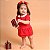 Vestido Body Bebê Natal Vermelho Gola Cerejinhas 100% Algodão Premium - Imagem 1