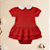 Vestido Body Bebê Vermelho Gola Cerejinhas 100% Algodão Premium - Imagem 4