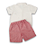 Conjunto Infantil Natal Polo Branca e Short Vermelho 100% Algodão - Imagem 7