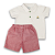 Conjunto Infantil Natal Polo Branca e Short Vermelho 100% Algodão - Imagem 6