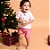 Conjunto Infantil Natal Polo Branca e Short Vermelho 100% Algodão - Imagem 3