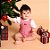 Jardineira Bebê Tricoline Natal Vermelha Vichy com Camiseta Algodão - Imagem 1