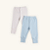 Kit Calça Bebê Branco e Azul Claro Suedine Premium 100% Algodão 2 und - Imagem 1