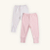 Kit Calça Bebê Branco e Rosa Suedine Premium 100% Algodão 2 und - Imagem 1