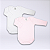 Kit Body Bebê Manga Longa Branco e Rosa Suedine 100% Algodão 2un - Imagem 1