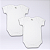 Kit Body Bebê Manga Curta Branco e Branco em Suedine 100% Algodão 2un - Imagem 1
