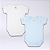 Kit Body Bebê Manga Curta Branco e Azul Claro Suedine 100% Algodão 2un - Imagem 1