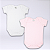 Kit Body Bebê Manga Curta Branco e Rosa Suedine 100% Algodão 2un - Imagem 1