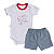 Conjunto Bebê Menino Body Cachorrinhos Bordado + Short Malha Jeans - Imagem 3