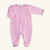 Macacão Bebê Menina Rosa Bordado Balão Suedine 100% Algodão Premium - Imagem 1